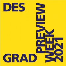 Image that includes the words DES GRAD Preview Week 2021
