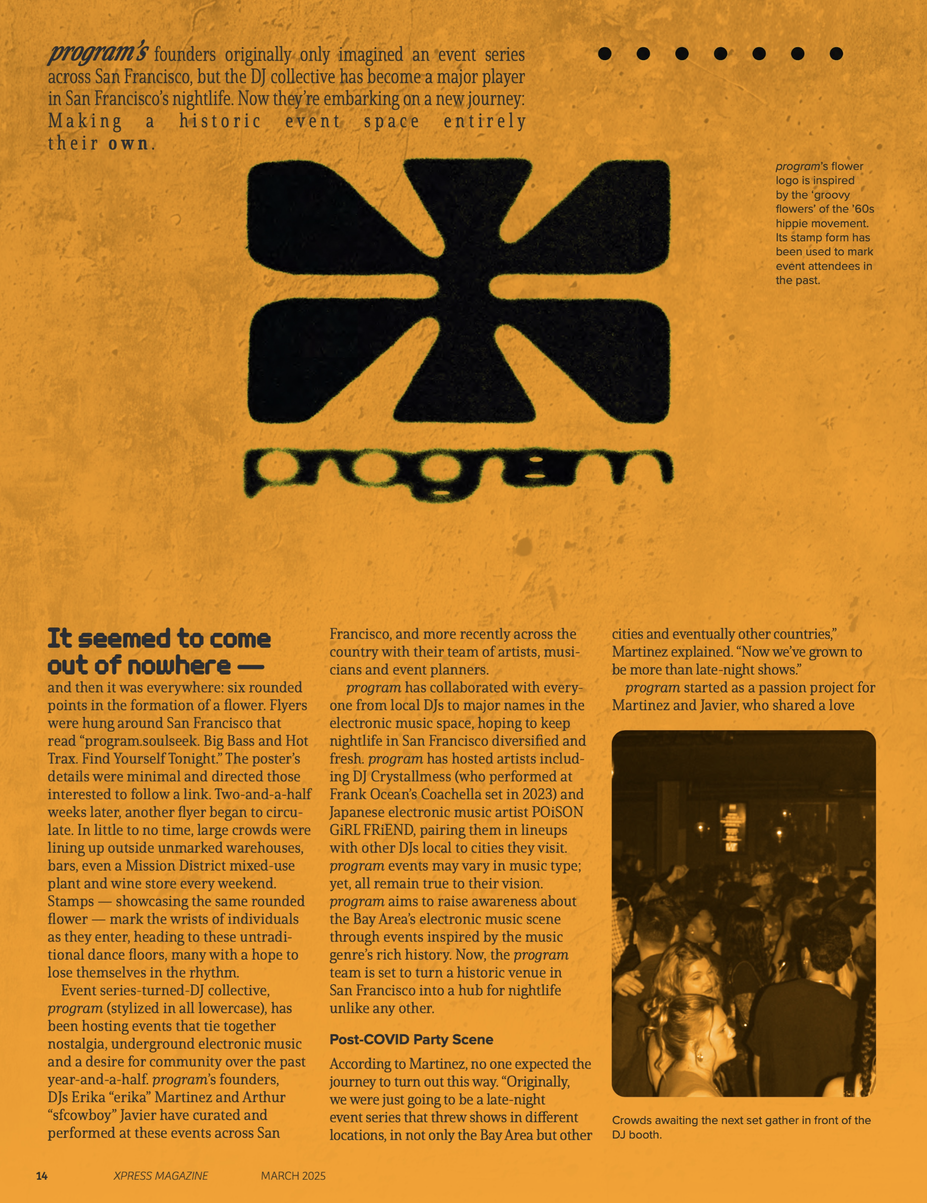 Kayce's design for the article on the Program