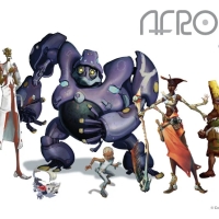 Drawings of characters for the book Afrokidd made by Eugene Young